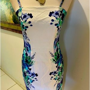 New York & Company Fitted floral Strapless Boned Dress Sz 2